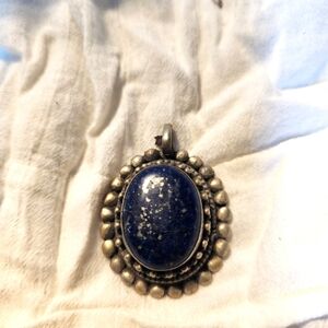 Vintage Silver and Lapis Lazuli Pendant